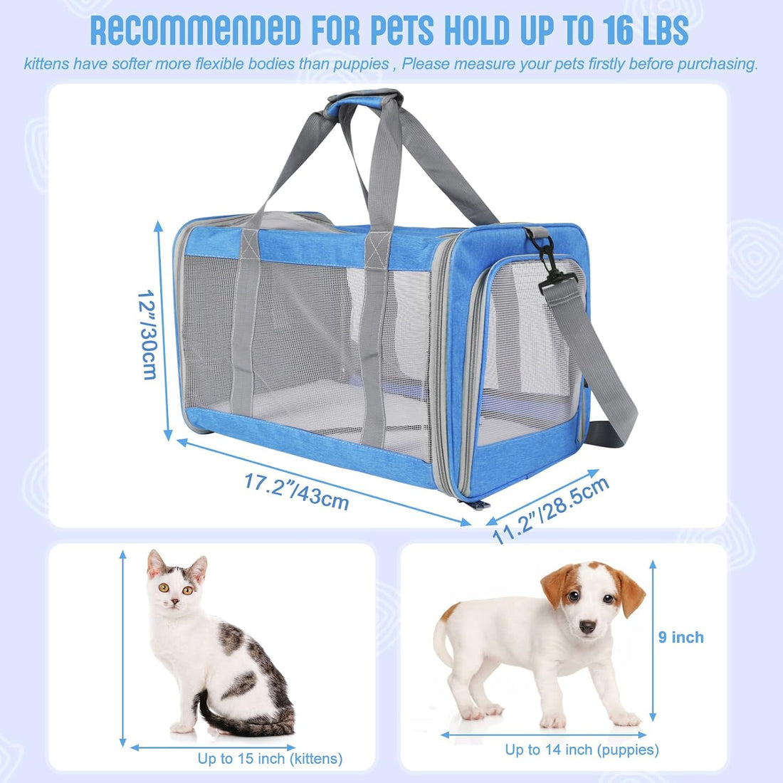 Pet Carrier for Large Cats of 20 Lbs
