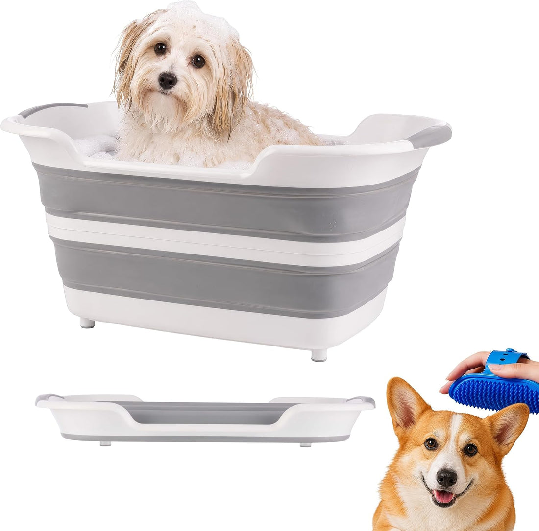 PETMAKER 7.2 Gal/27.4L Collapsible Dog Bathtub for Small Pets (Gray)