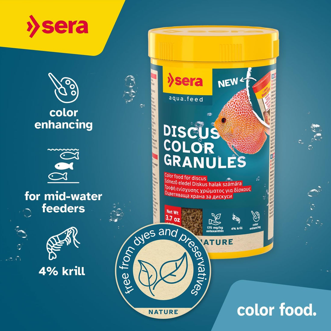 Sera Discus Color Gran 250ml (8.4 fl oz) | Premium Discus Fish Food