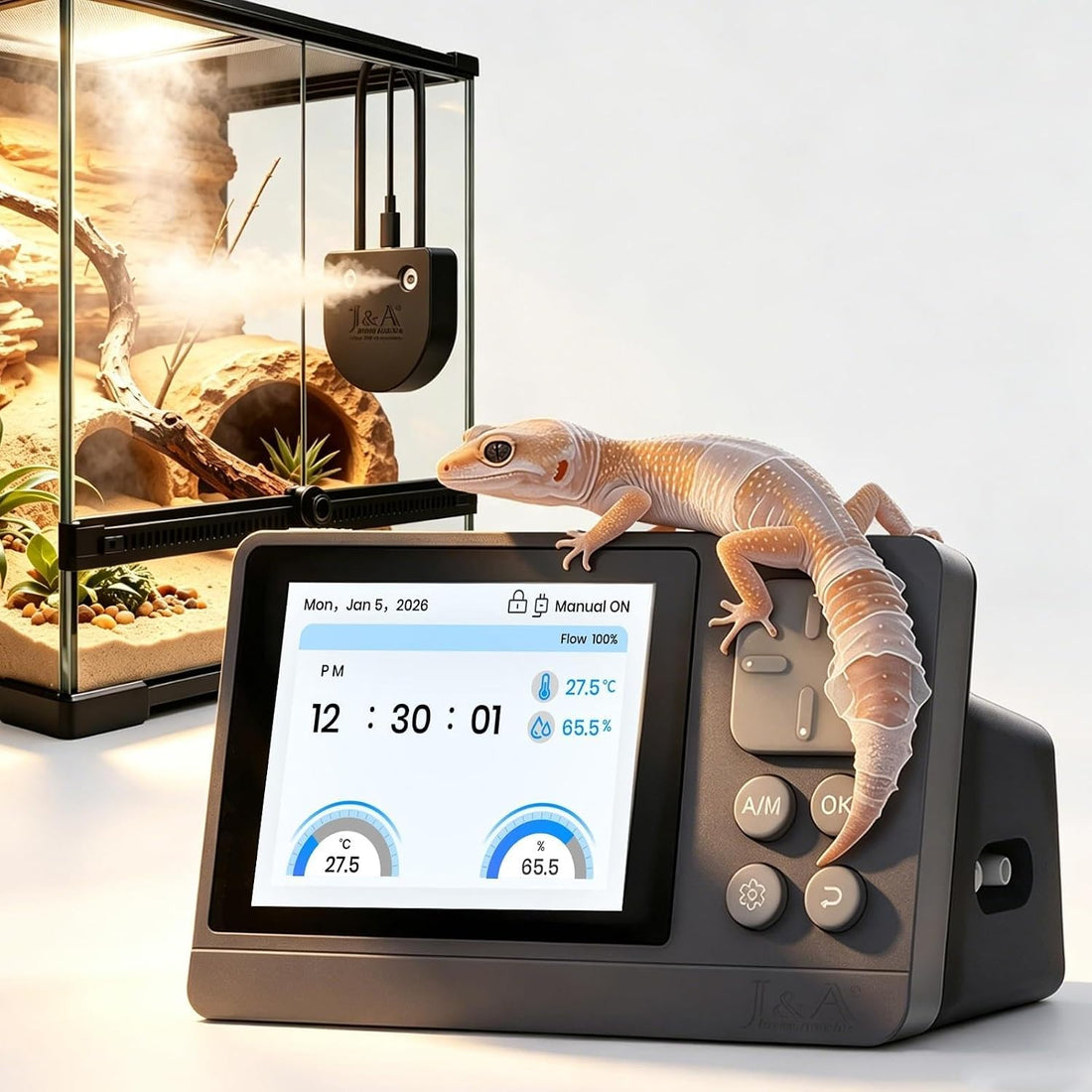 Reptile Fogger, Terrarium Humidifier with Humidity Sensor for Reptile