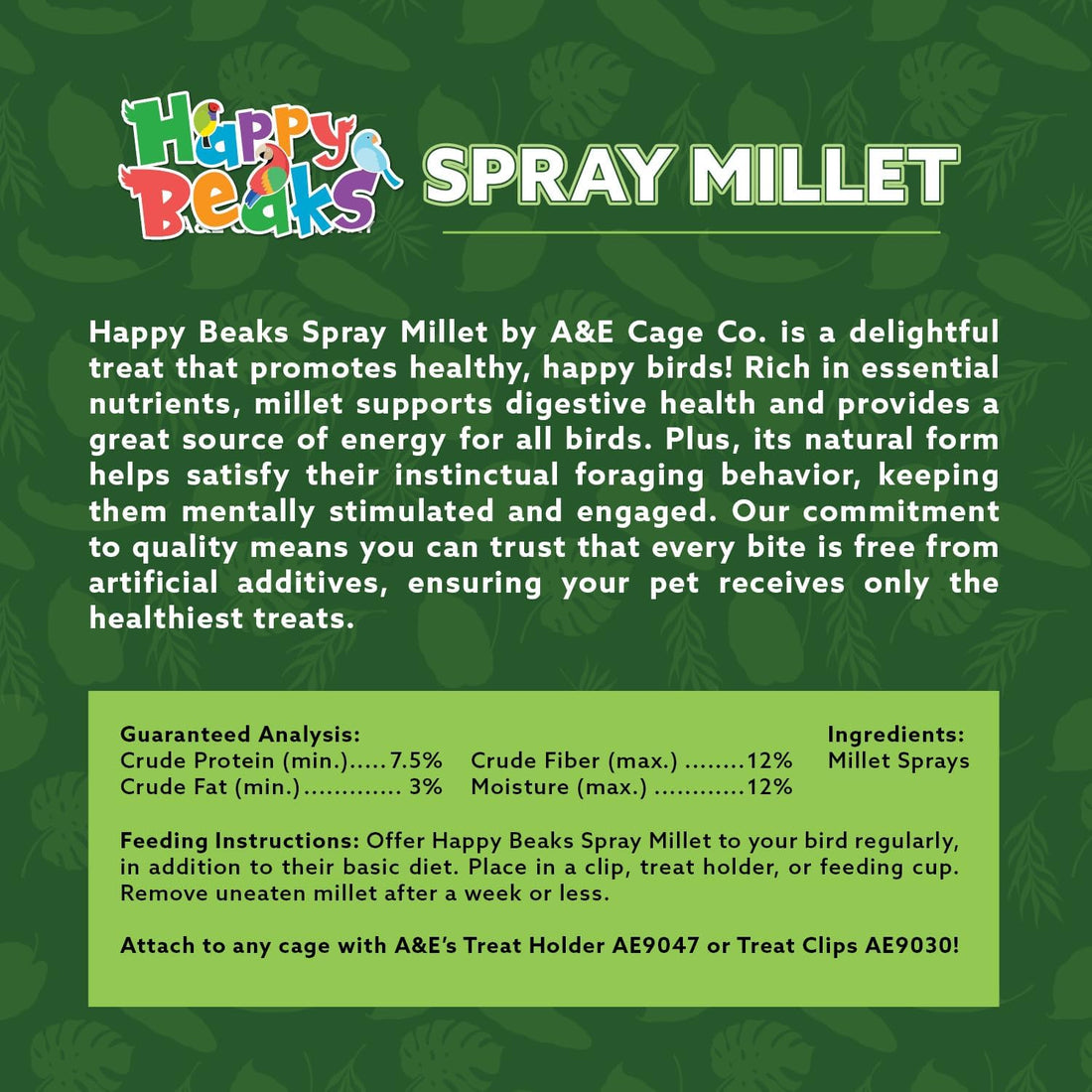 A&E Cage Co AE9054 Premium French Spray Millet for Birds