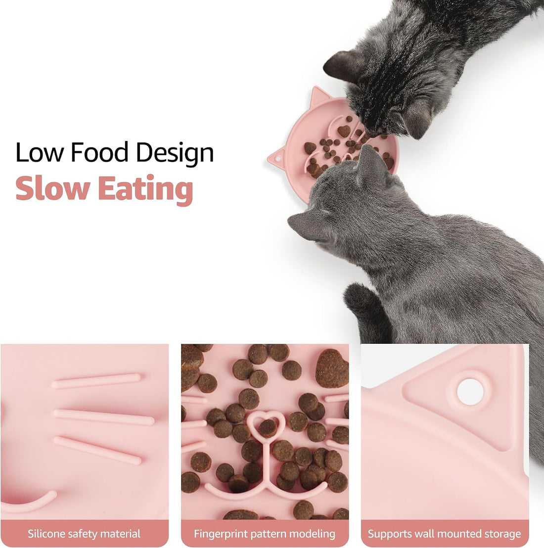 Coomazy Slow Feeder Cat Bowl Silicone Pet Puzzle Feeder for Slow