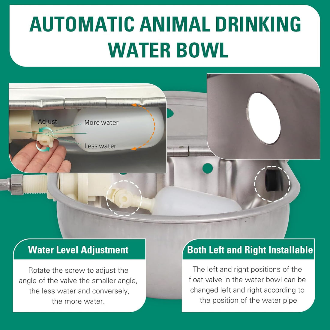 Automatic Livestock Waterer,304 Stainless Steel