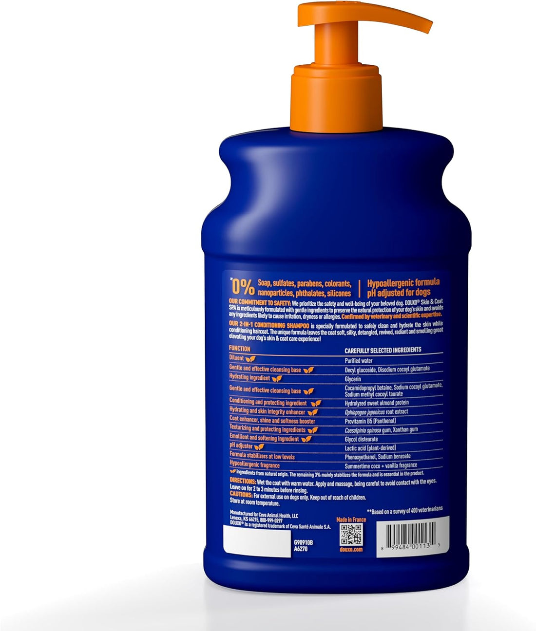 DOUXO SPA 2 in 1 Dog Shampoo and Conditioner, 16 fl oz