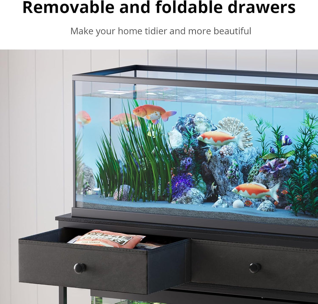 VOWNER 40 Gallon Aquarium Stand with Power Outlet & Cabinet Storage