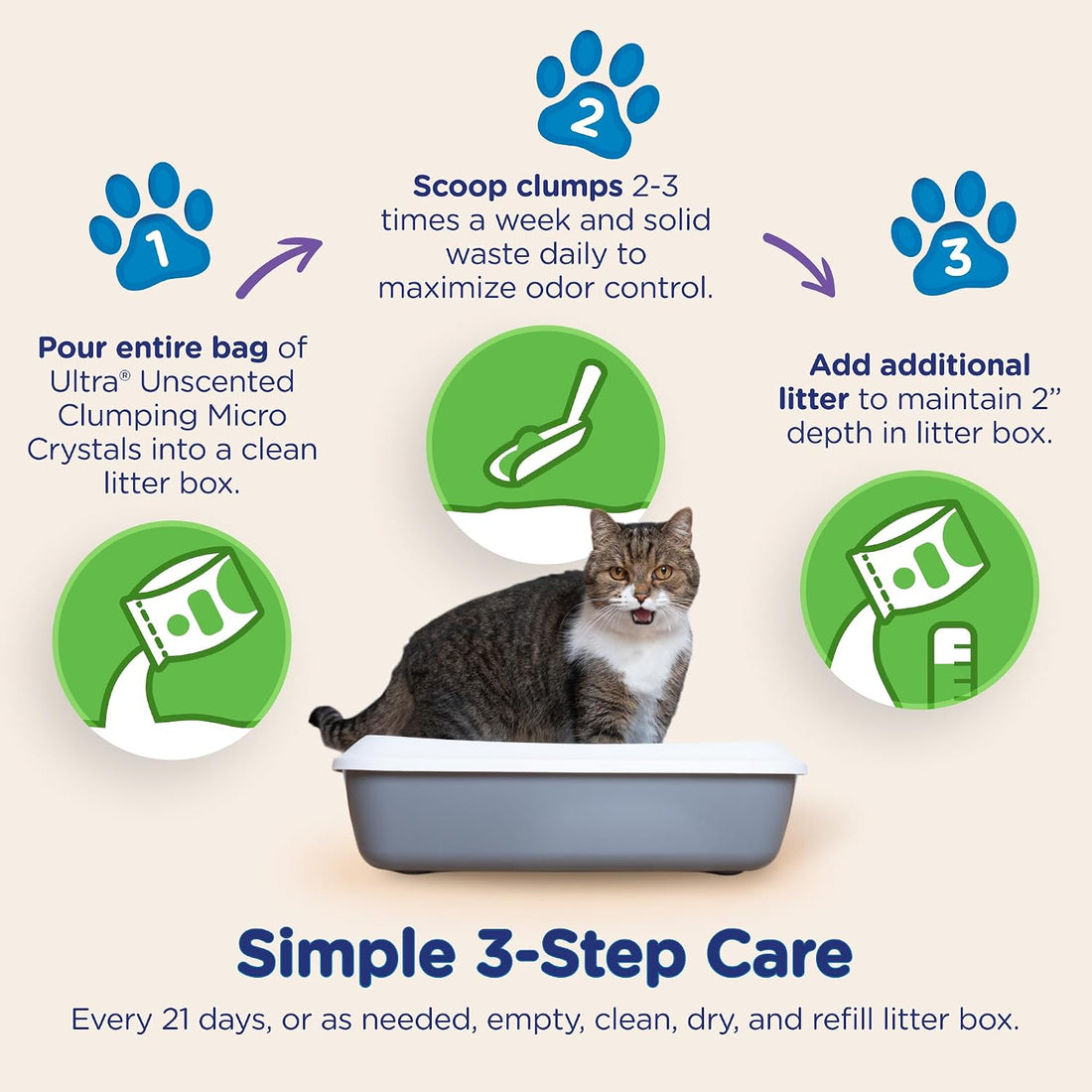 Ultra by Cat's Pride Clumping Micro Crystals Litter, Fragrance Free