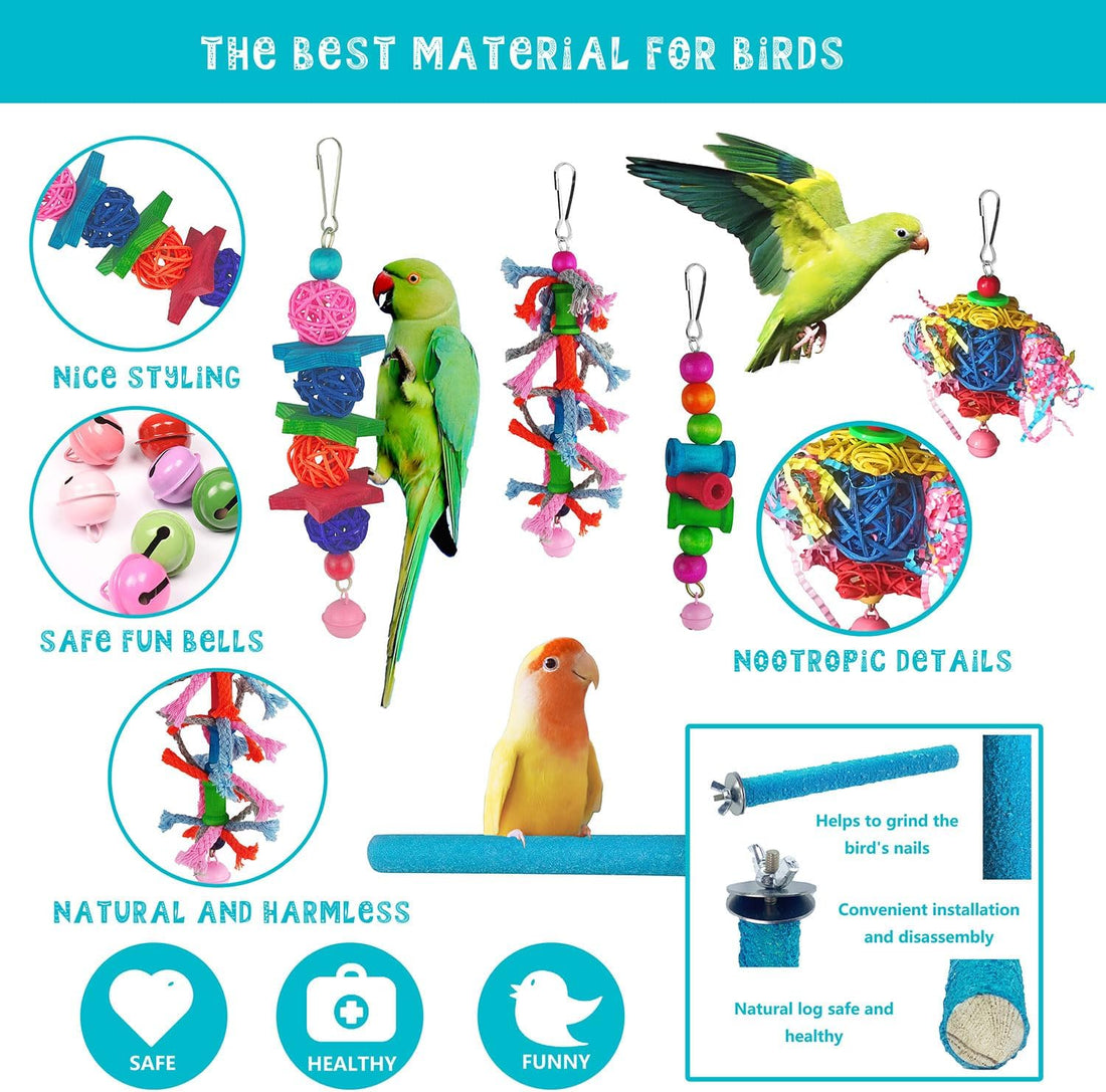 Sysmashing 23pcs Bird Parakeet Cockatiel Toys,Parrot Swing Chewing