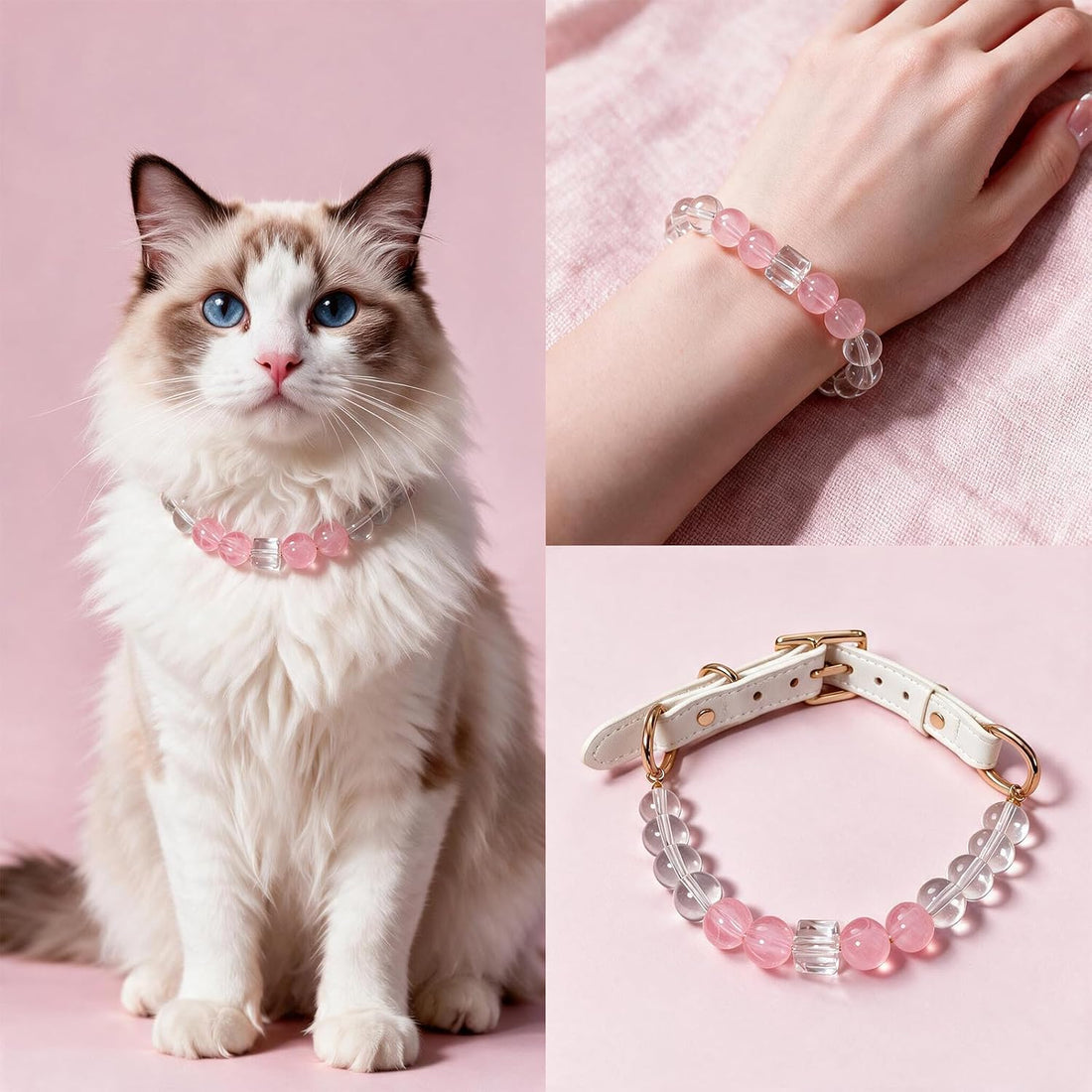 Handmade Dog Collar and Matching Owner Friendship Bracelet Set