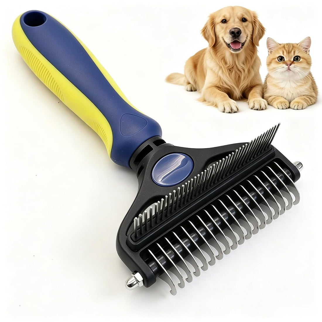 2-in-1 Pet Grooming Comb, Undercoat Rake & Deshedding Brush