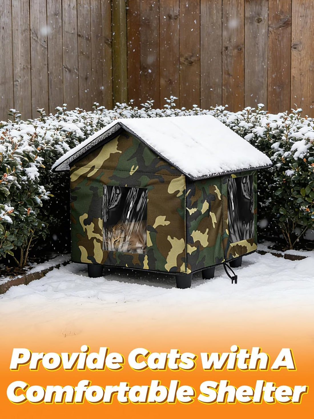 Elevated Insulated Outdoor Cat House Weatherproof