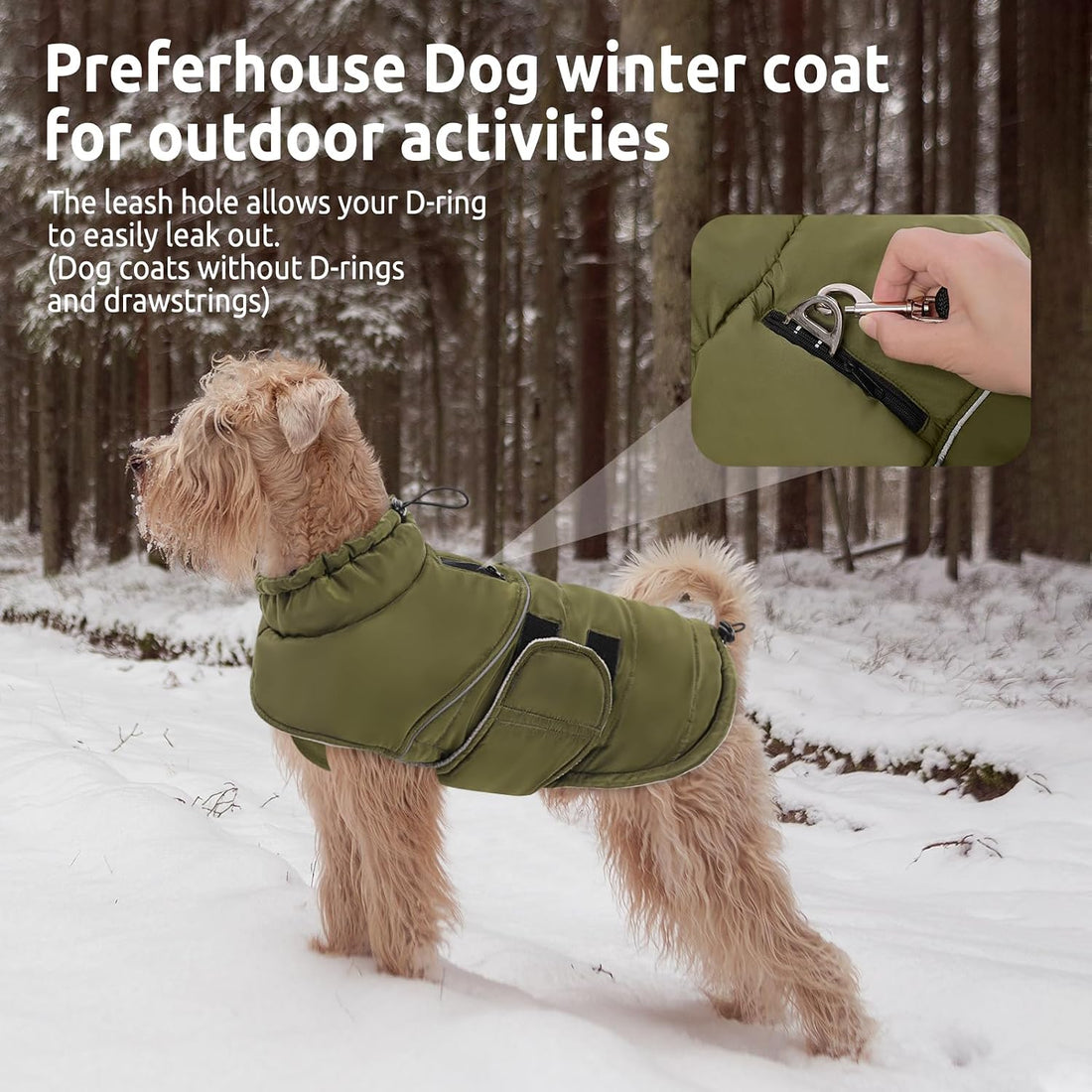 XXL Dog Coat Dog Cold Weather Reflective Jacket with Harness Hole