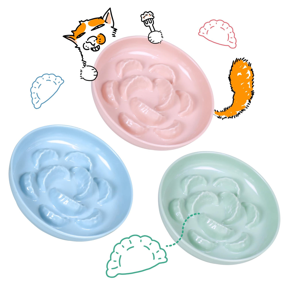 Slow Feeder Bowl for Cats and Small Dogs