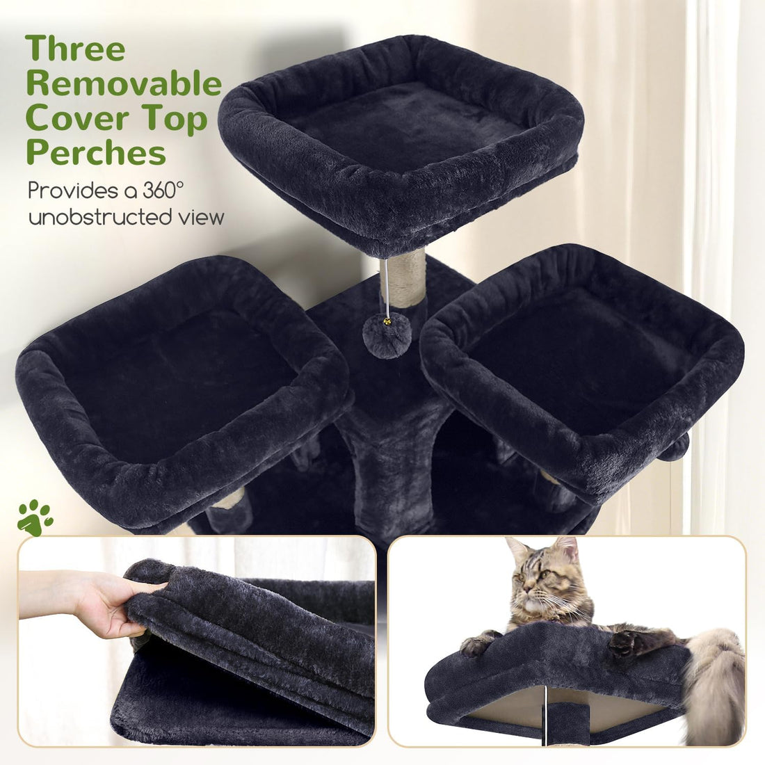 Globlazer Cat Tree Tower for Multiple Adult Cats, 82in, F82