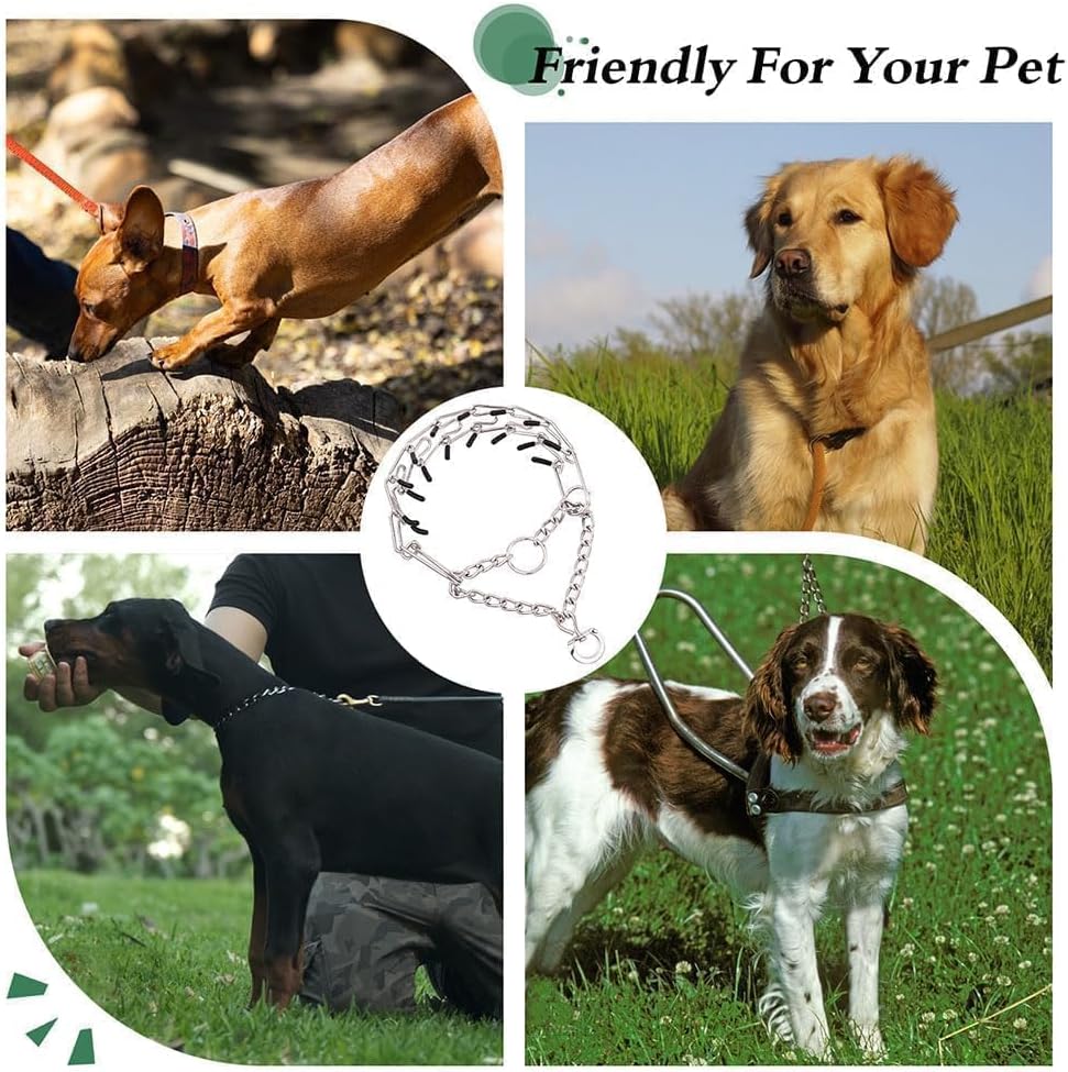 No Pull Prong Dog Collar,Adjustable Dog Pinch Training Chain Collar
