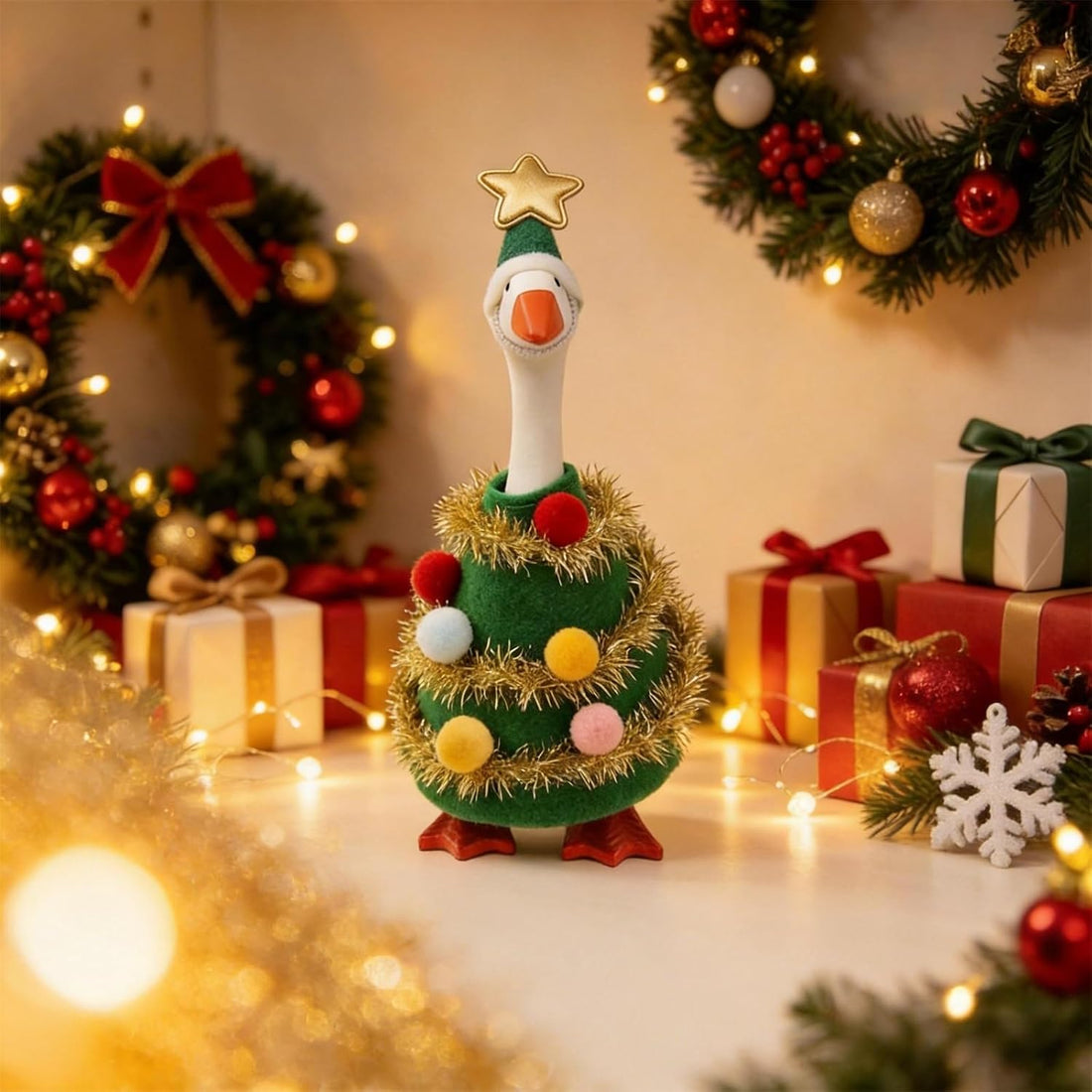 7 Inch Desk Goose Outfits, Mini Christmas Tree Costume for Desktop