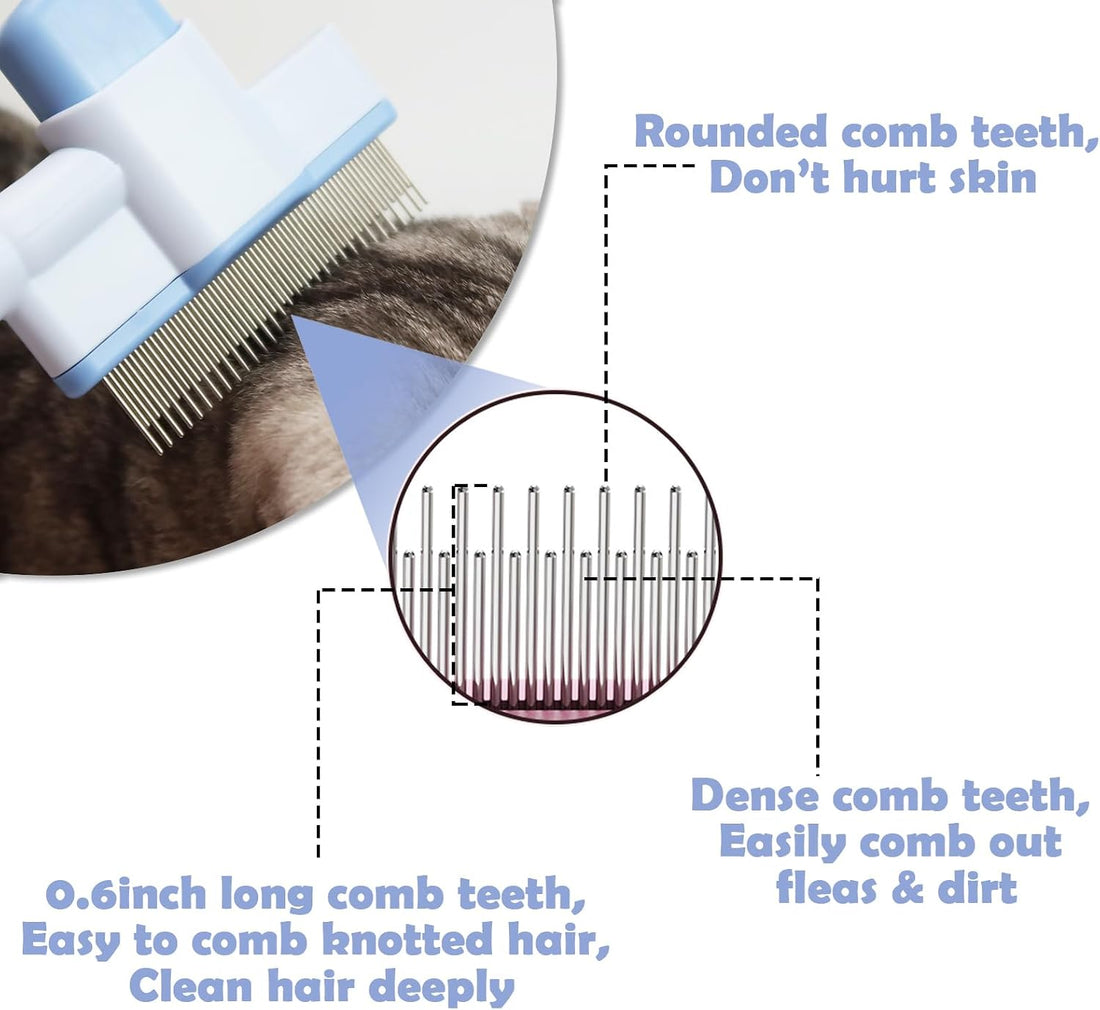 Cat Comb Pet Comb Self Cleaning Upgraded Cat Brush for Long Haired