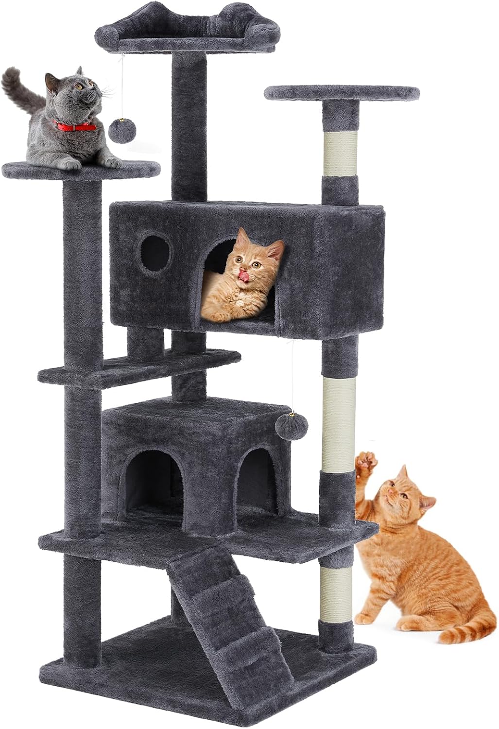 DUMOS 54 Inch Cat Tree Tower with Scratching Posts, Multi-Level