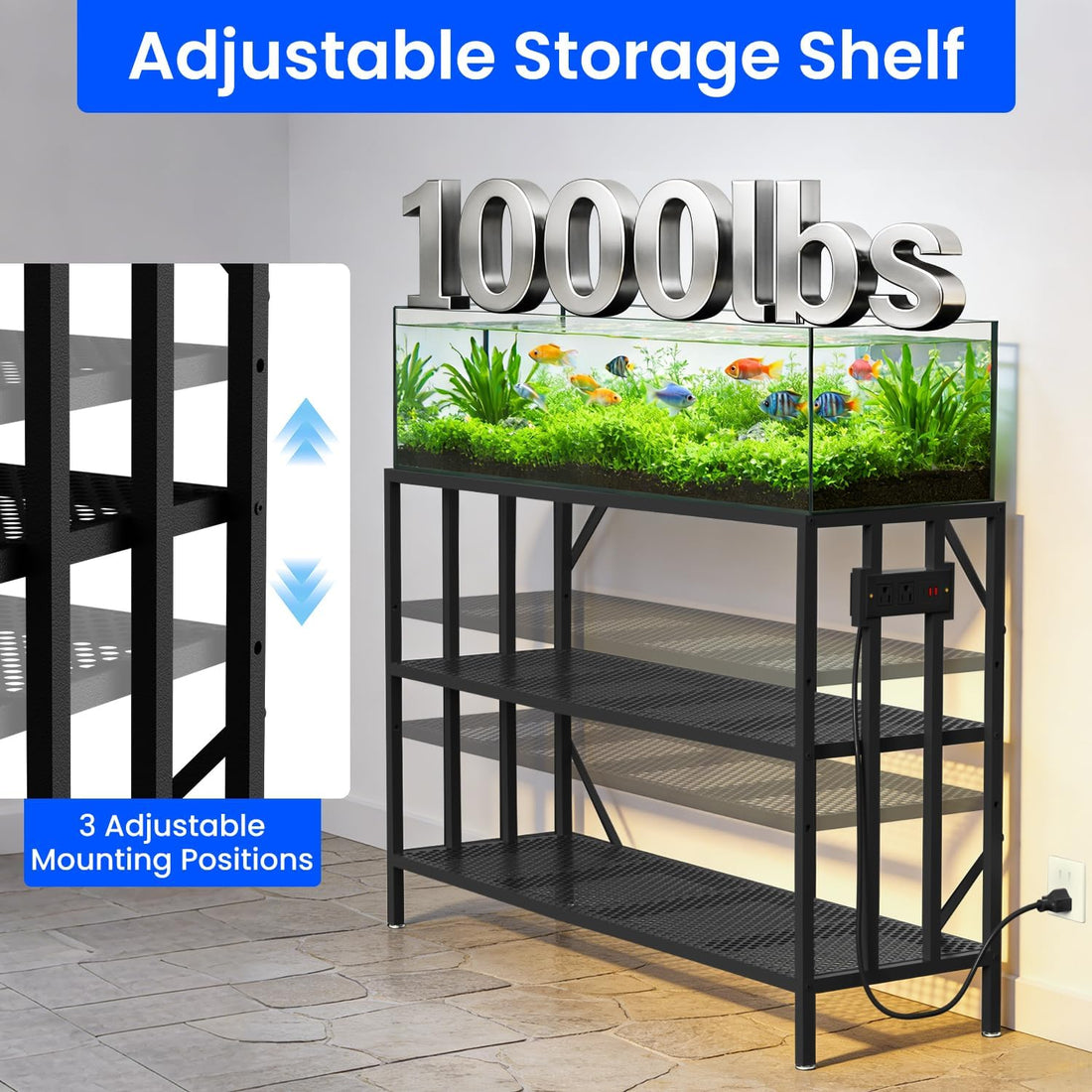 55-75 Gallon Aquarium Stand, 1000LBS Capacity Fish Tank Stand