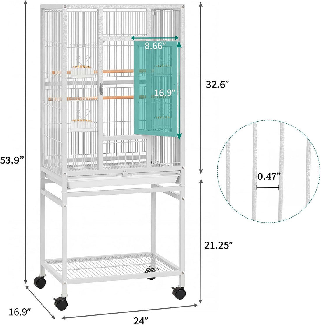 DWVO 41-inch Metal Bird Cage