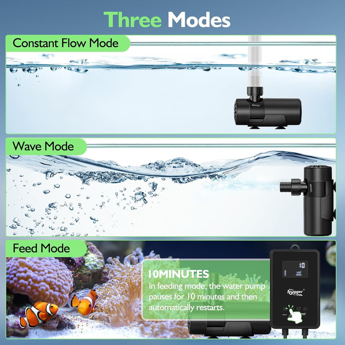hygger 15W-100W Water Pump with Controller