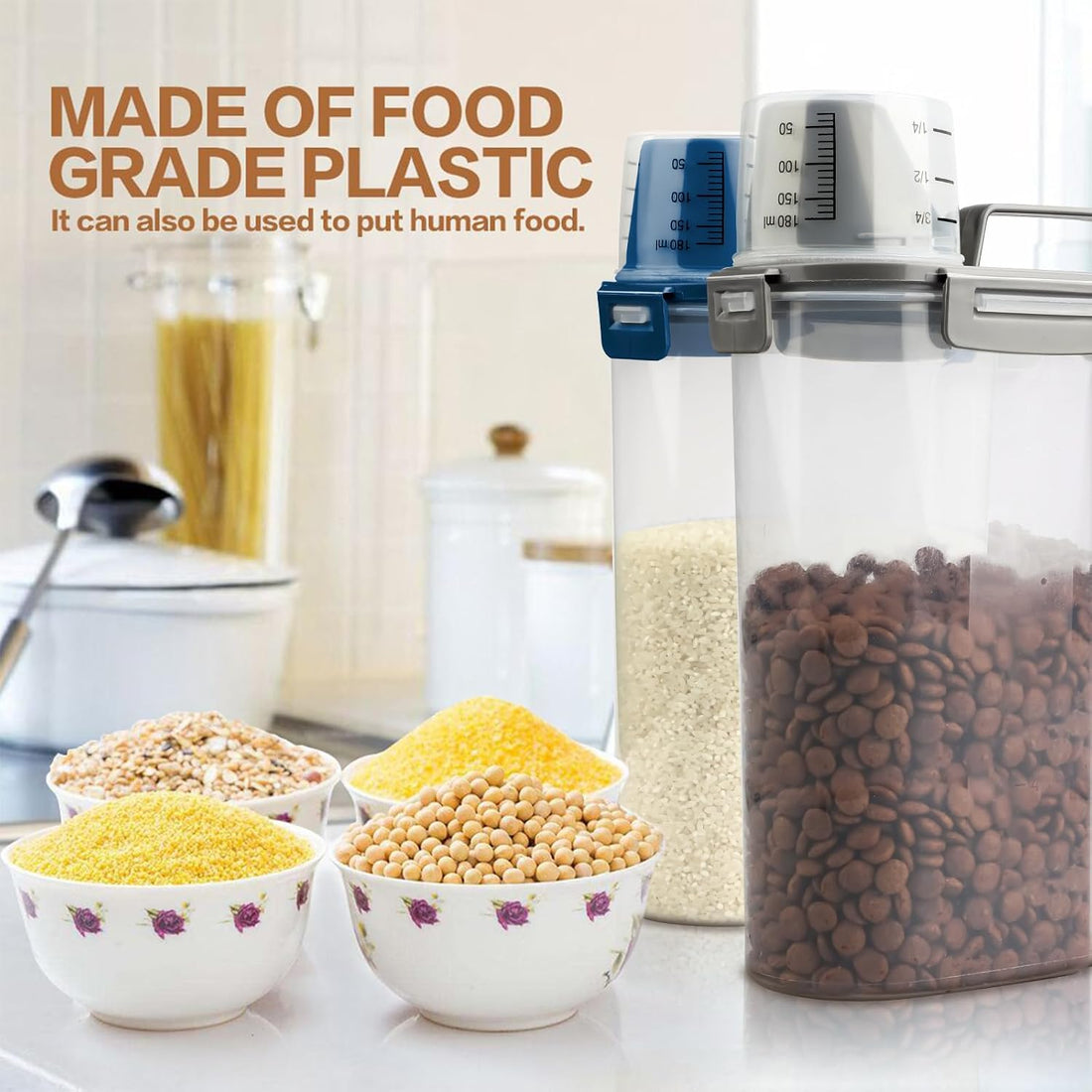 TIOVERY Airtight Pet Food Storage Container with Dispenser
