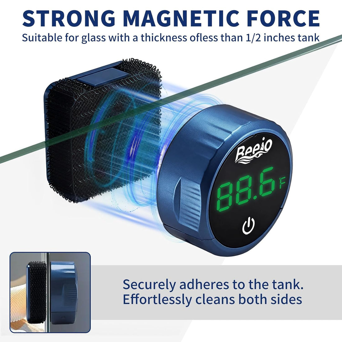 Beejo Fish Tank Magnetic Glass Cleaner with Digital Aquarium