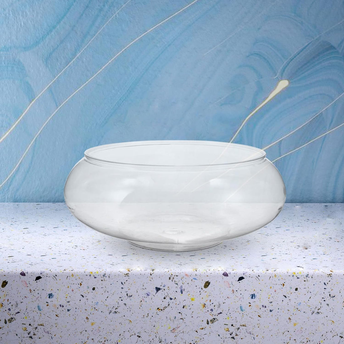 IbErsacs Clear Fish Bowl Vase Bubble Bowl Round Shallow Planter