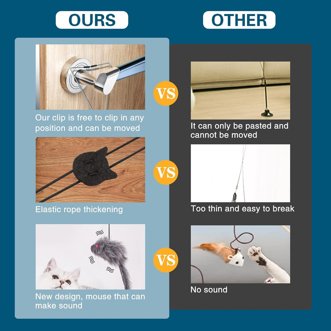 Kalimdor Interactive Cat Feather Toys,Retractable Teaser Toy ,Hanging