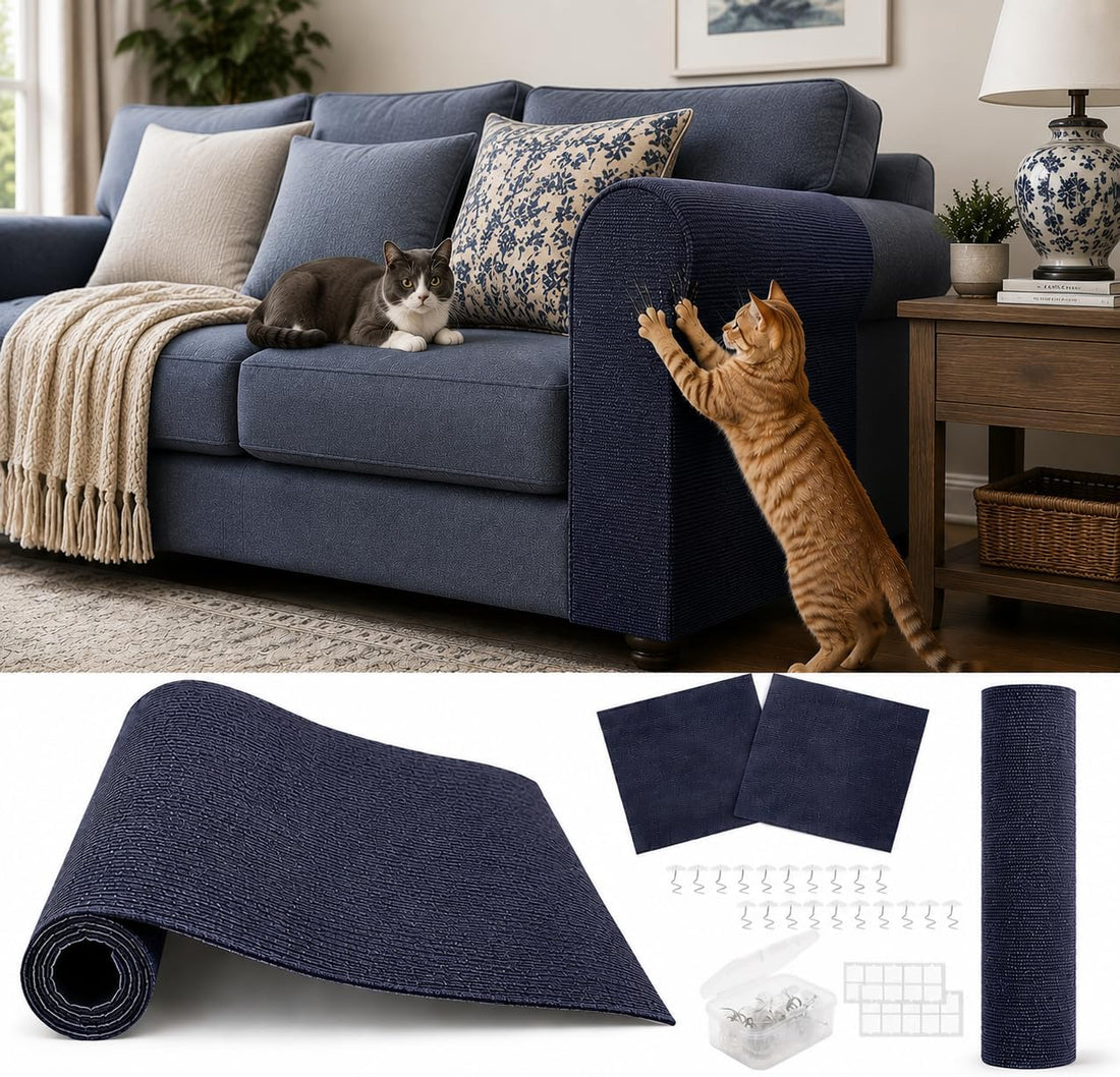 4Pack Cat Scratch Furniture Protector, Self-Adhesive, Light Gray
