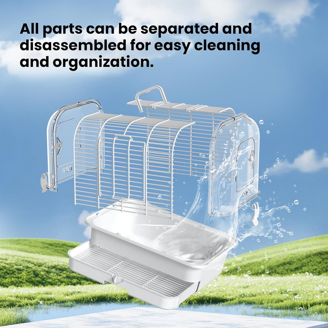 Travel Bird Carrier Cage,Parakeet Portable Cage with Feeder Cup