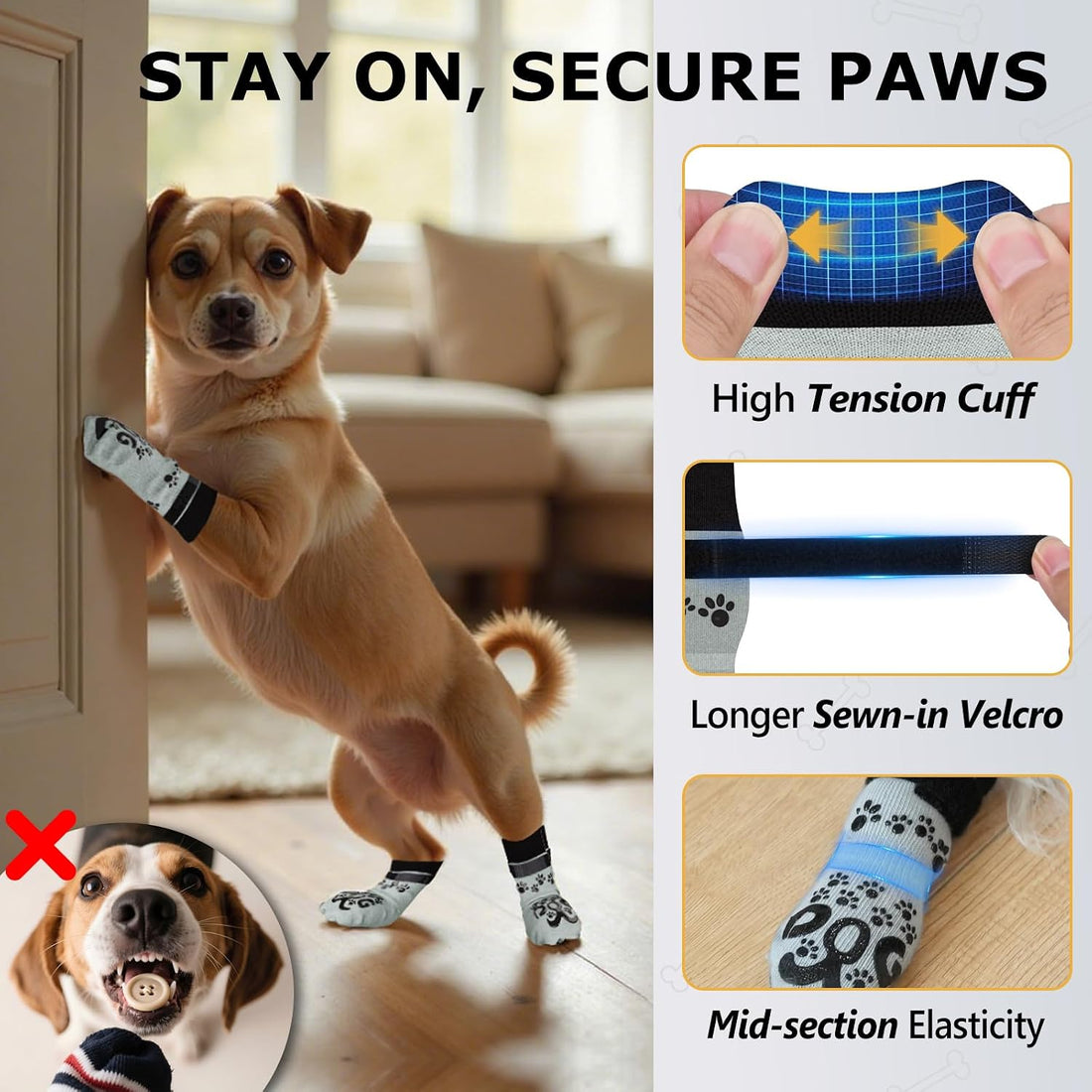 Dog Socks for Hardwood Floors Anti Slip