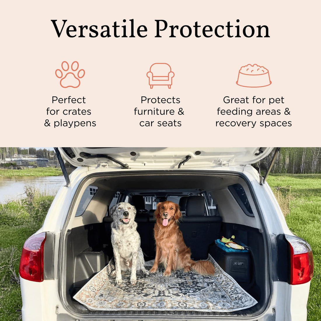 Lovewag Reusable Washable Dog Pee Pads, Sage Forest 36x48, 2 Pack