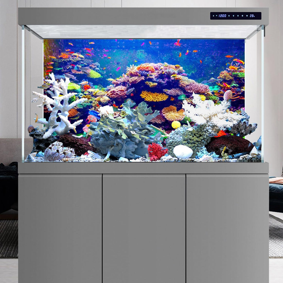 Undersea Aquarium Background 24x12 in Coral Tropical Fish Tank