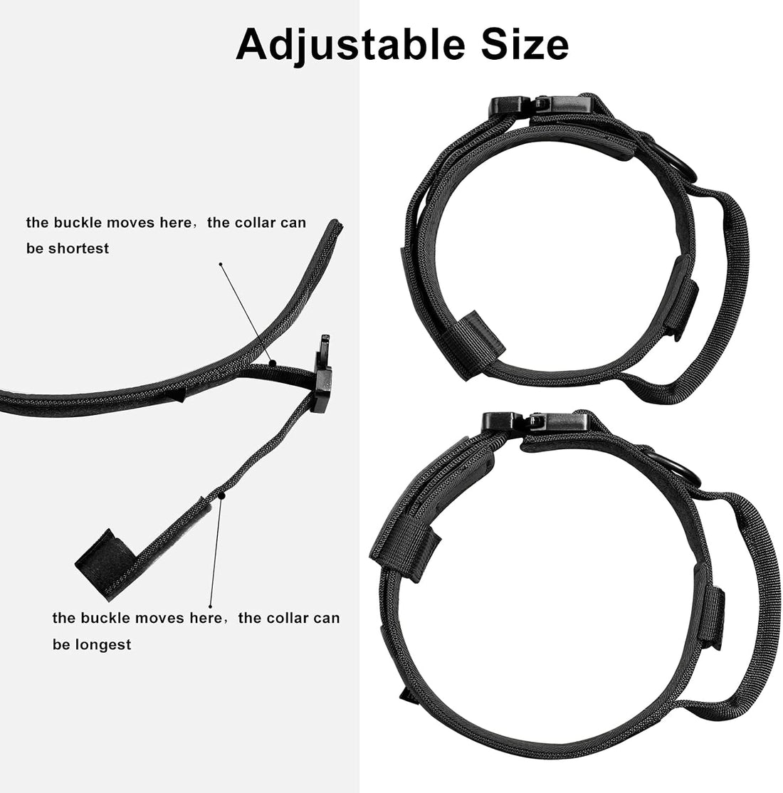 DAGANXI Tactical Dog Collar, Adjustable Military Training Nylon Dog