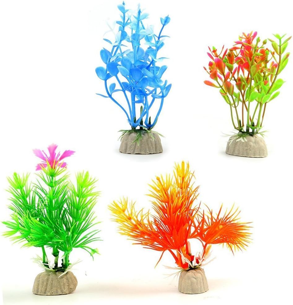COMSUN 10 Pack Artificial Aquarium Plants