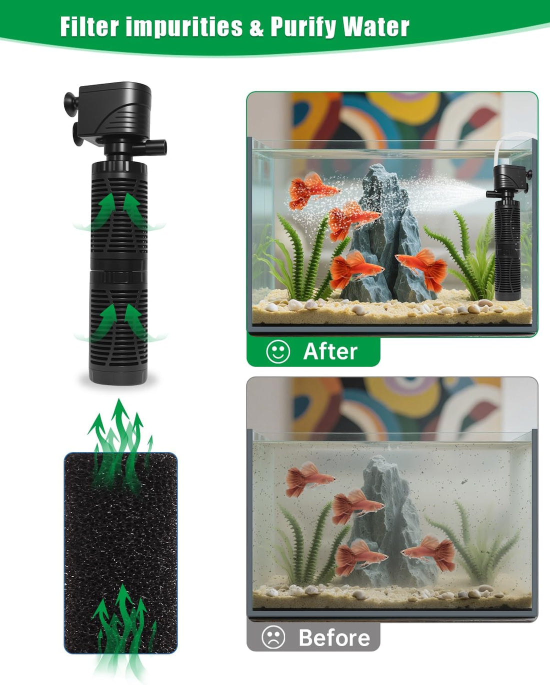 Aquarium Filter for 5-10 Gallon Tank
