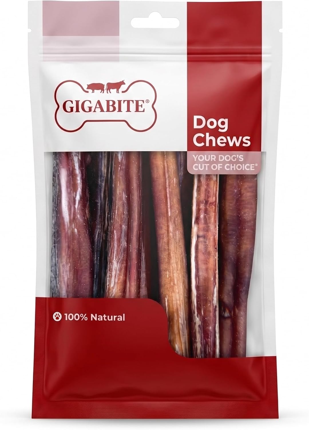 GigaBite Bully Sticks for Dogs All Natural Beef Pizzle Dog Chews