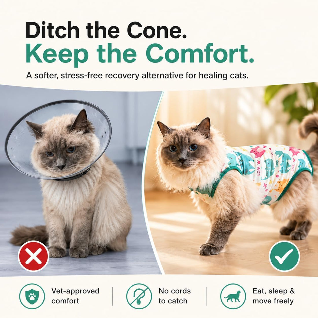 Cat Recovery Suit Surgical Onesie - Post Surgery