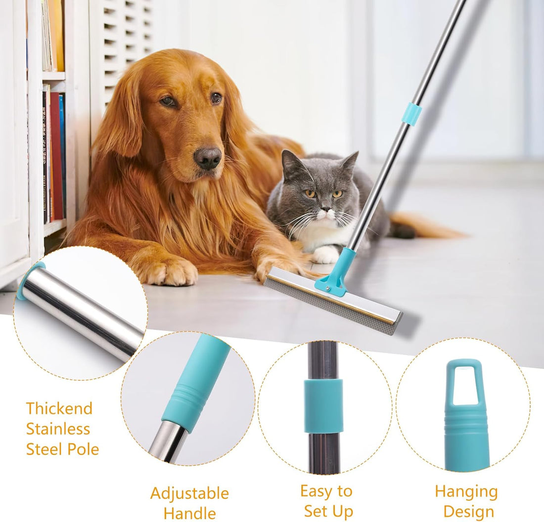 ondware 2-in-1 Carpet Rake for Pet Hair, 54" Adjustable Handle