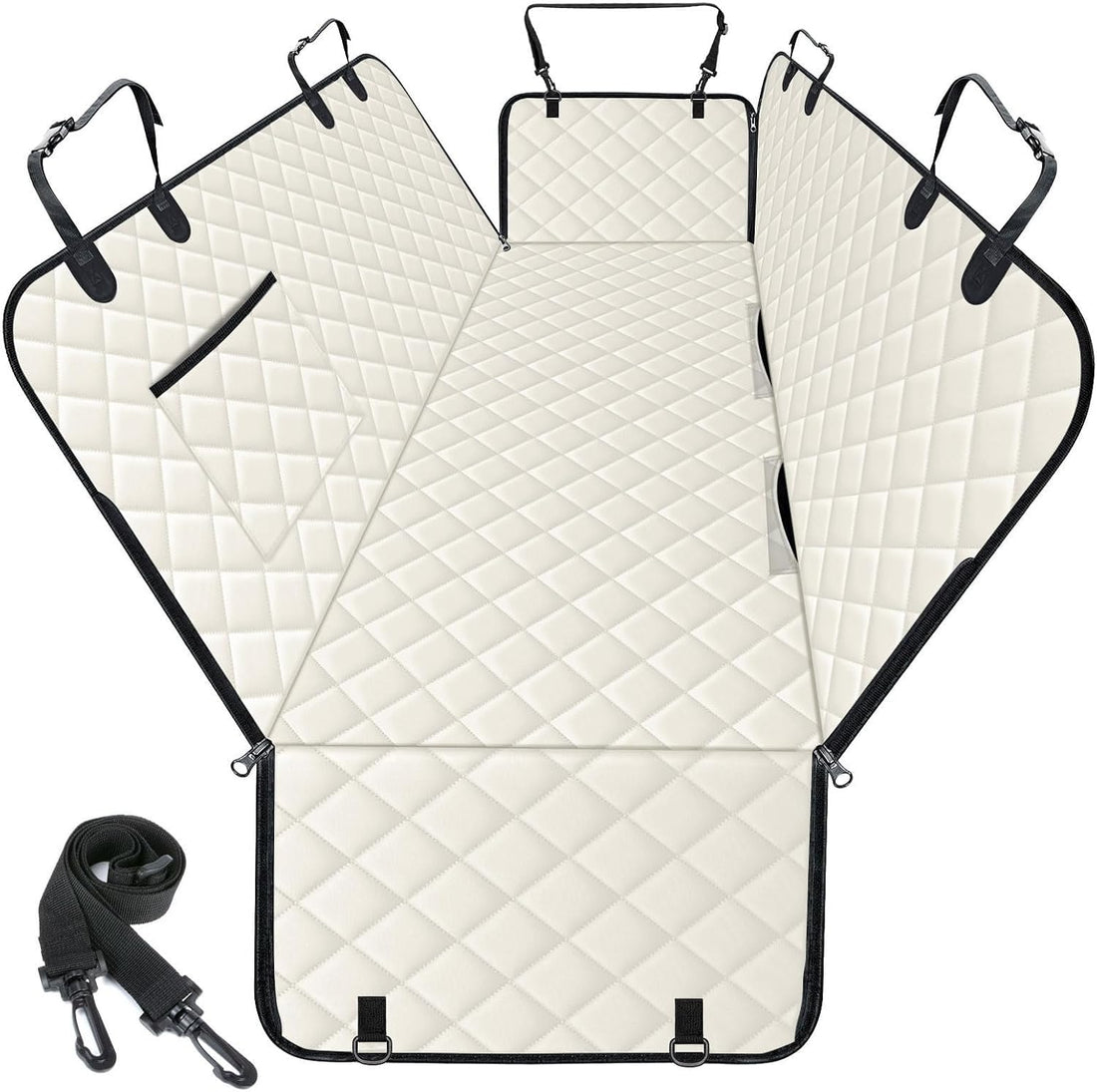 Waterproof Dog Car Seat Cover for Back Seat, Pet Hammock-S, Pink/Grey
