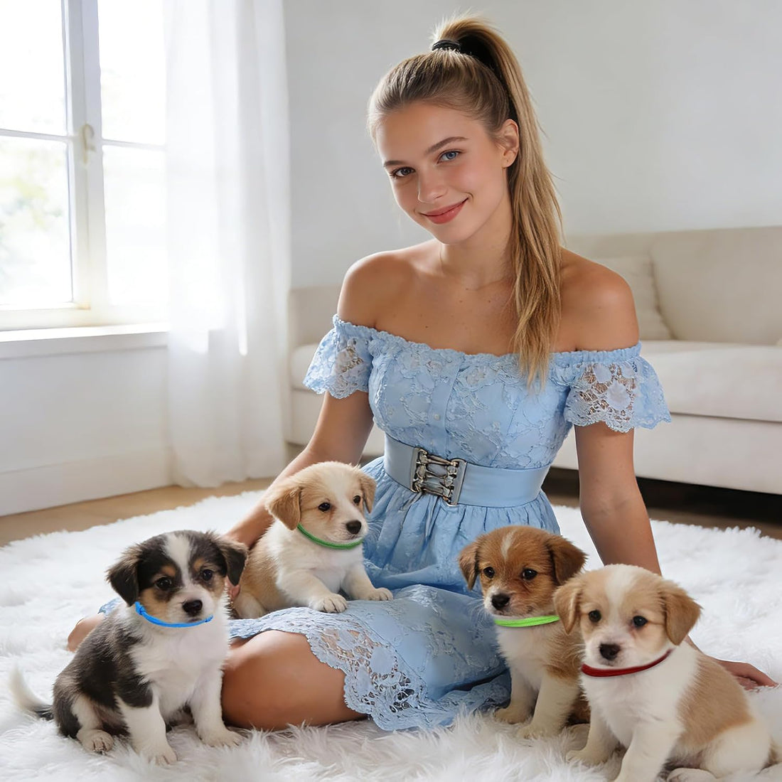 PETKNOWS 30 Pcs Puppy Whelping Collars Soft Newborn Kitten ID Bands