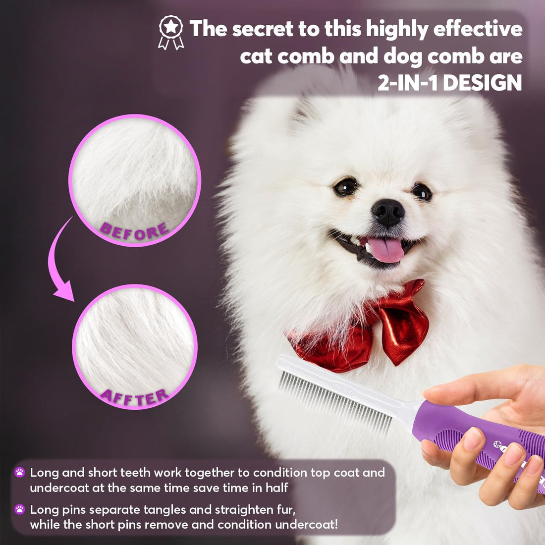 GENPEPADO Grooming Comb for Dogs and Cats with Matted Hair