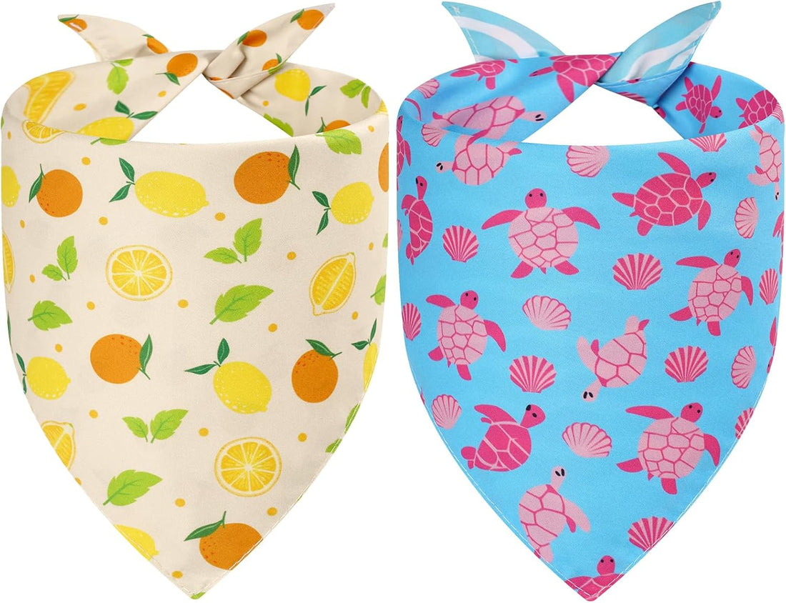 Halloween Dog Bandanas Pink Black XLarge 2PCS, Scarf for Boy or Girl