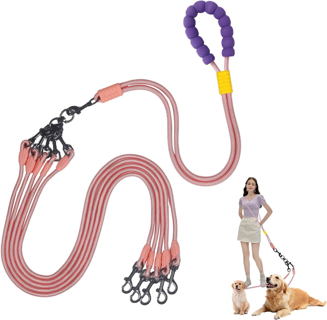 Double Dog Leash No Tangle, Adjustable Split Leads Three Pet Walking