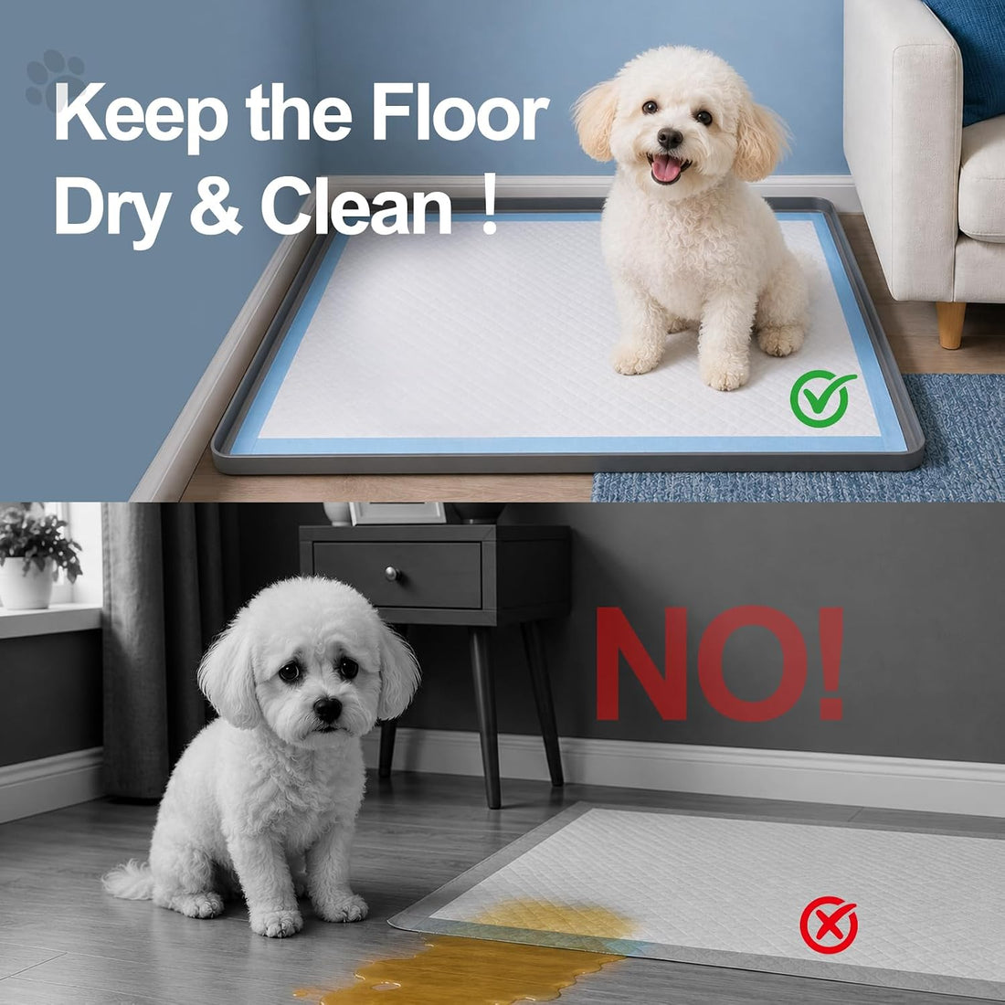 Dog Pee Pad Holder, Portable Leak-Proof Silicone Tray for Indoor