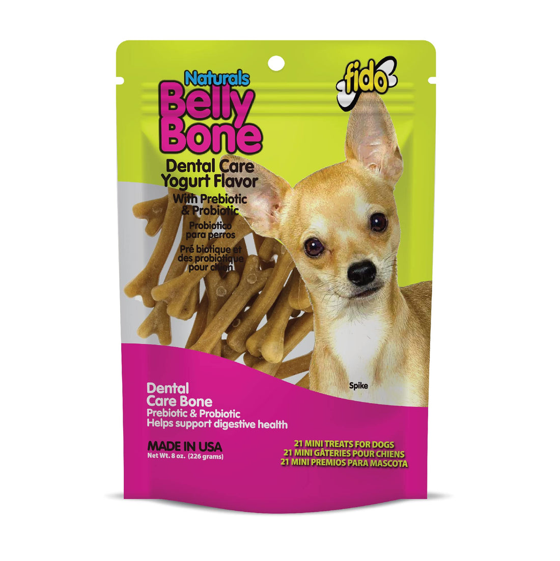 Fido - Belly Bones for Dogs, 21 Yogurt Flavor Mini Dog Dental Treats