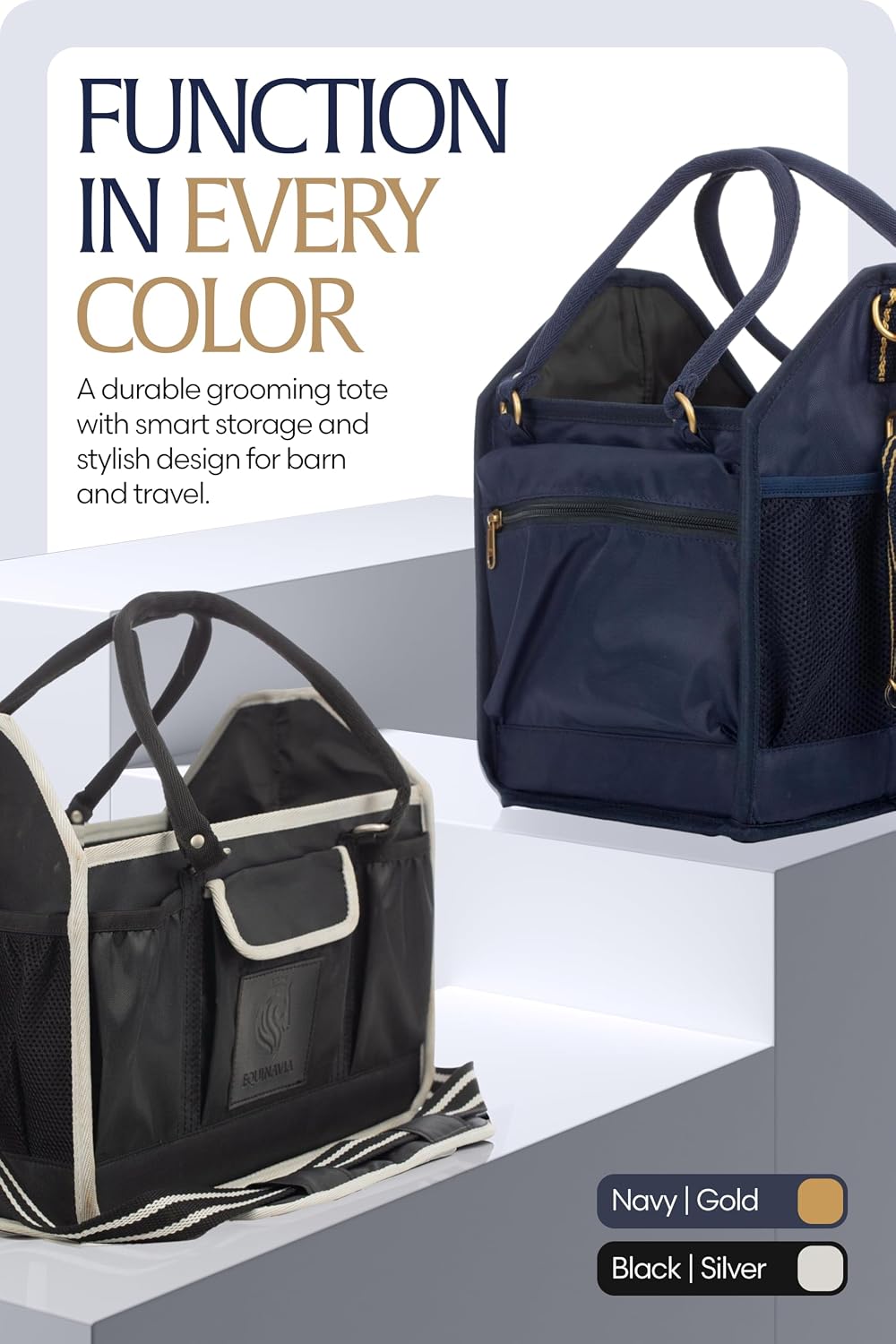 Equinavia Darby Horse Grooming Bag, Collapsible Tote with Strap