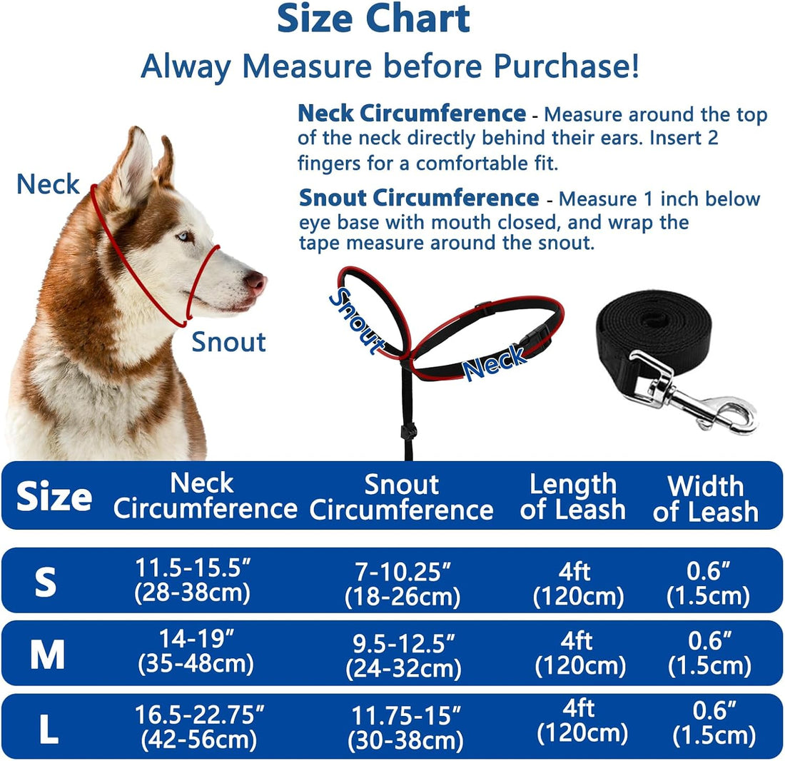 BARKELSS Gentle Dog Head Collar, Adjustable Padded Dog Halter