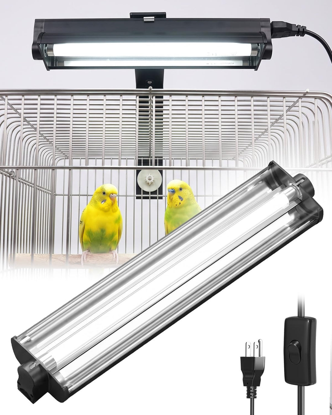 GlowUp UVB 2.4 Bird Lamp,12.4 Inch T5 8W Bird Light for Cage