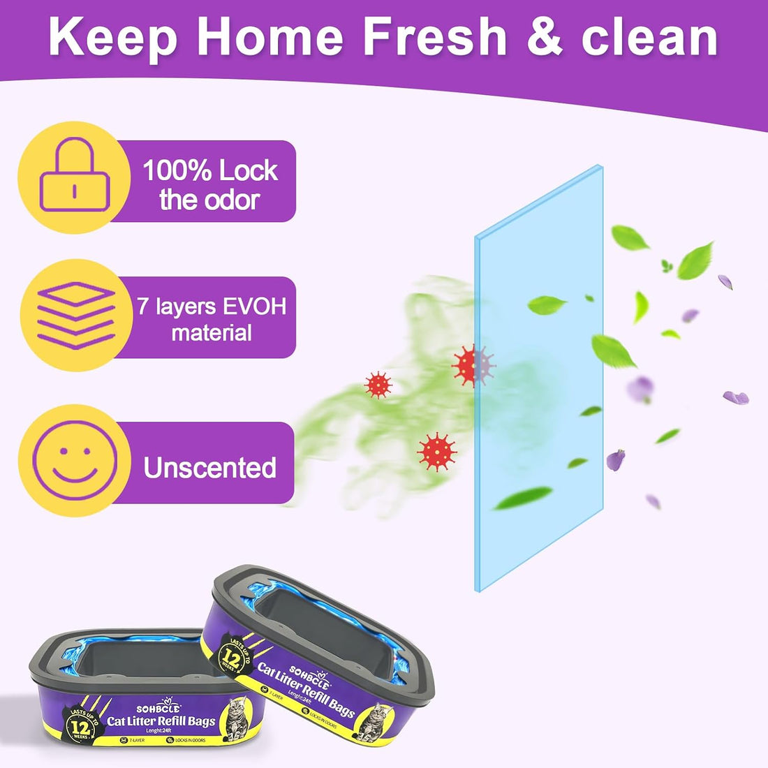 Cat Litter Refill Bags Fits Litter Genie Standard